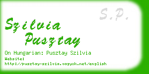 szilvia pusztay business card